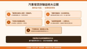 汽車二胎詐騙話術5句警示